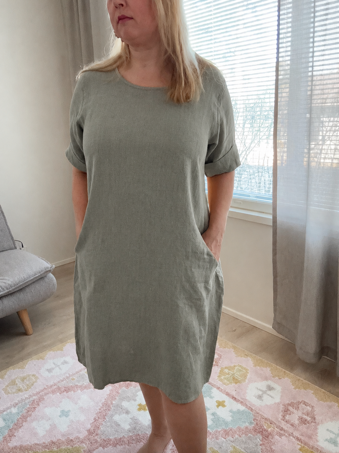 Pellavamekko Aino Khaki