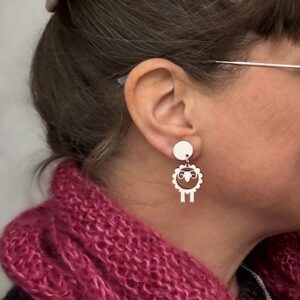 Korvakorut Pikkupässi, Pinjo design, valkoinen koivuvaneri